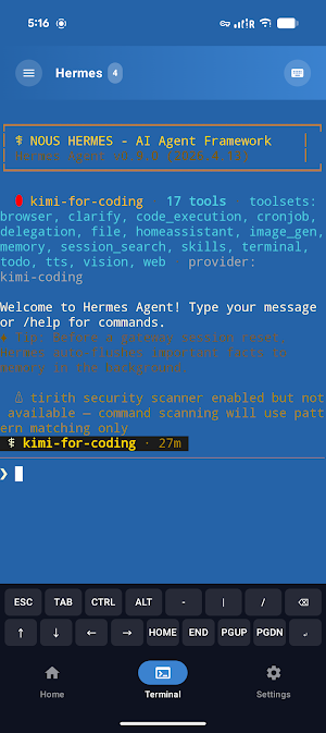Hermes Agent - Android Screenshot 2