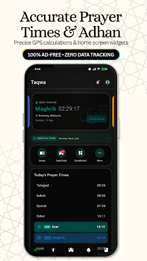 Tqwa: Prayer Times & Journal Screenshot 0