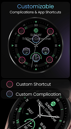 Minimal Black v33 Watch Face Screenshot 2