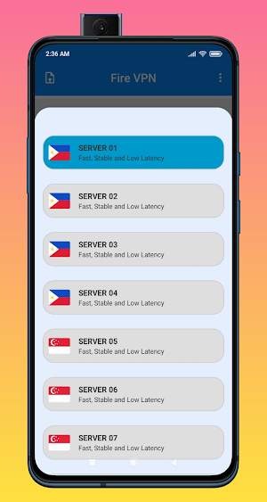 Fire VPN Philippines Screenshot 1