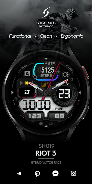 SH019 Watch Face, WearOS watch Screenshot 0
