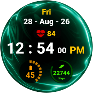 Fluid Turquoise Watch Face Screenshot 3