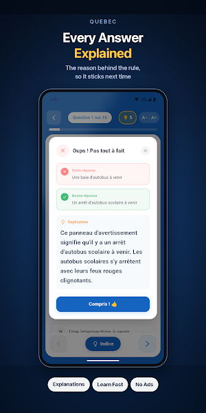 SAAQ Knowledge Test: QC Screenshot 3