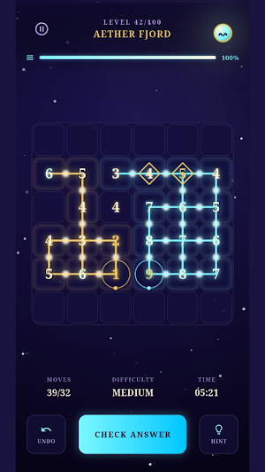 Number Wave: Cosmic Math Grid Screenshot 0