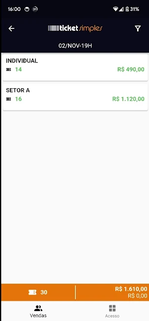 Ticket Simples Produtor Screenshot 0