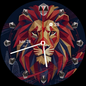 Lion WatchFace: England Fan 3D Screenshot 0