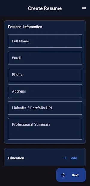 Resume Maker Screenshot 0