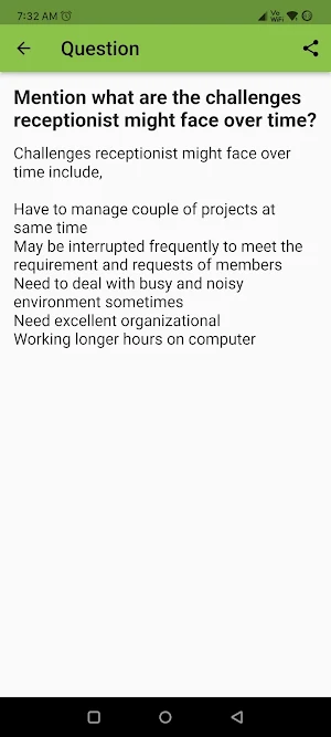 Receptionist Interview Screenshot 1
