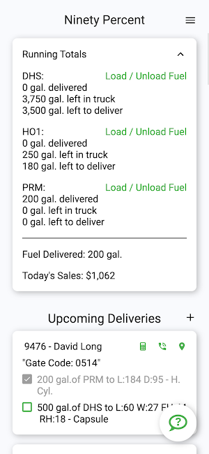 90%: Fuel Delivery Calculator Screenshot 0