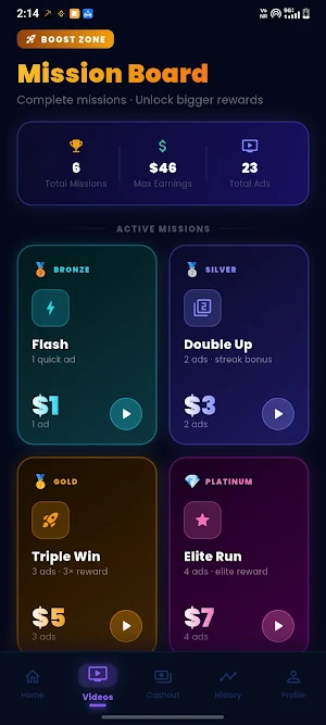 Earn Money Watching Video Ads Screenshot 1