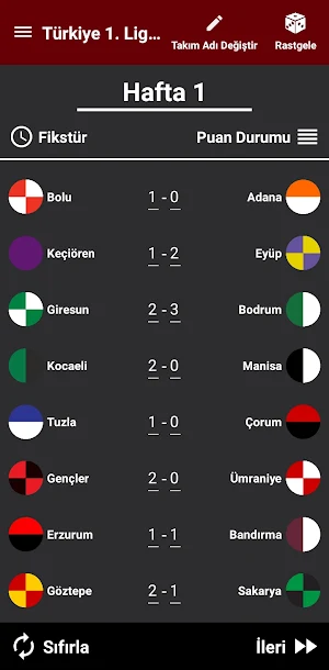 Türkiye 1.Lig Simülasyon 23/24 Screenshot 0