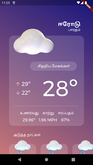 வானிலை அறிக்கை - Tamil Weather Report Screenshot 0