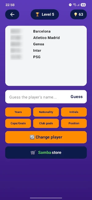 Samba - Guess the Footballer! Screenshot 1