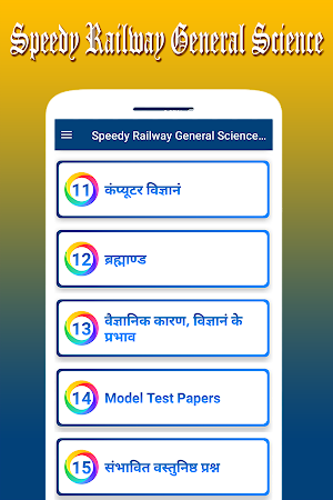 Speedy Railway General Science in Hindi Offline Screenshot 2