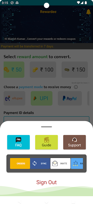 Rewardee : Credit Redeem Screenshot 2