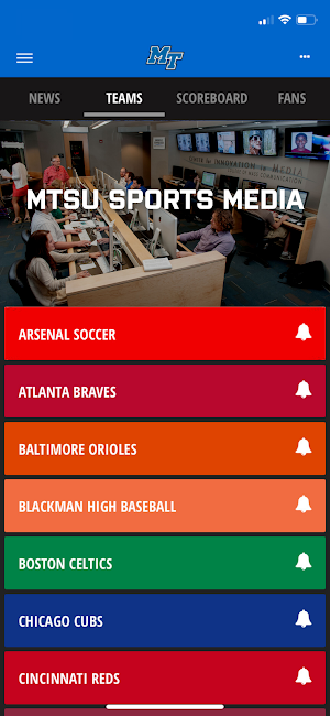 MTSU Sports Media Class Screenshot 2