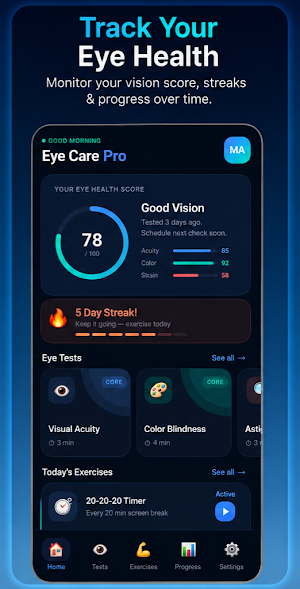Eye Test at Home & Exercises Screenshot 1