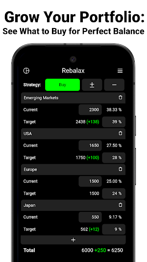 Rebalax: Portfolio Rebalancing Screenshot 1