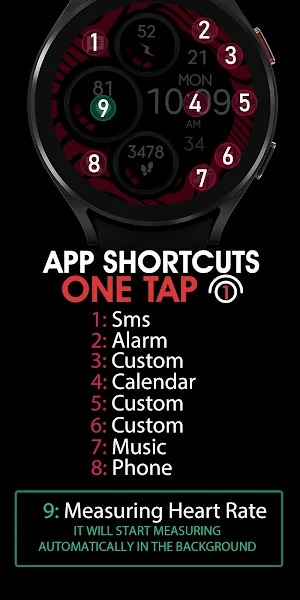 Digital Red Watch Face Screenshot 3