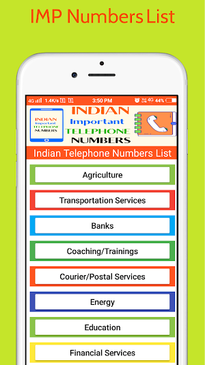 Indian Imp Telephone Numbers Screenshot 1