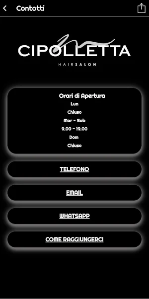 Hair Salon Cipolletta APP Screenshot 1
