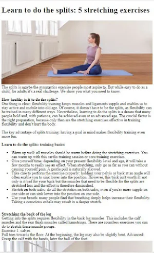 Gymnastics Split Training Tips Screenshot 0