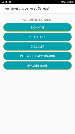 monnaie et prix de l'or au Sénégal Screenshot 0