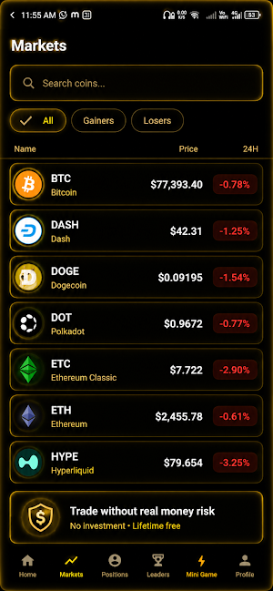 Crypto Paper Trading: BearBull Screenshot 2