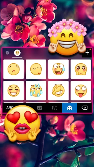 Red Flowers Keyboard Background Screenshot 3