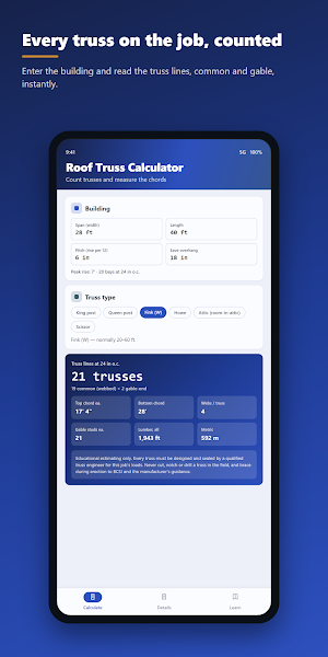 Roof Truss Calculator Screenshot 3