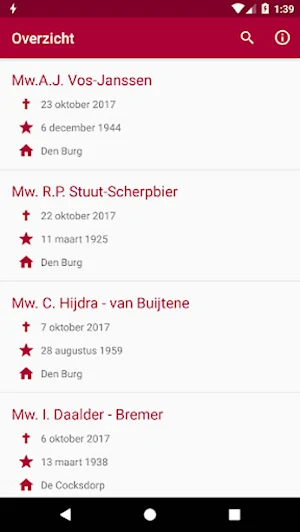 Rouwberichten Texel Screenshot 0