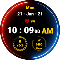 Neon Blue Red Watch Face