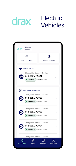 Drax Charging App Screenshot 0
