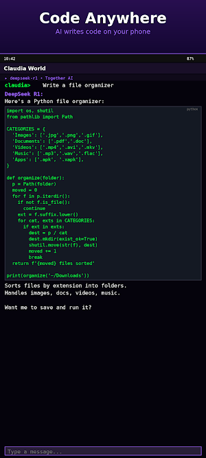 Claudia World — AI Agent Screenshot 3