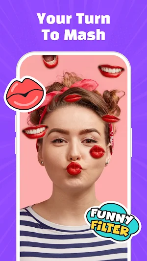 Lip Fall Challenge: Fun Filter Screenshot 0