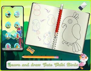 Learn How To Draw Chibi Birds Screenshot 0