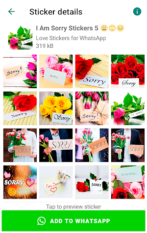 Sorry Stickers for WhatsApp Screenshot 1