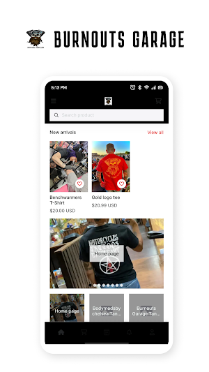 Burnouts Garage Apparel Screenshot 0