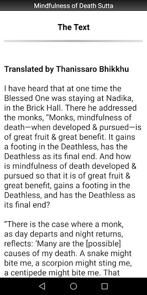 Mindfulness of Death Sutta Screenshot 1
