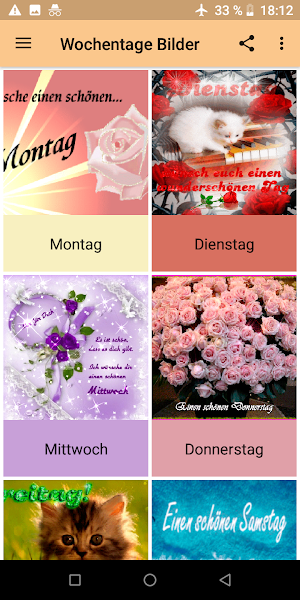 Wochentage Bilder Screenshot 0