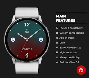 Green Red Analogue Watch Face Screenshot 1