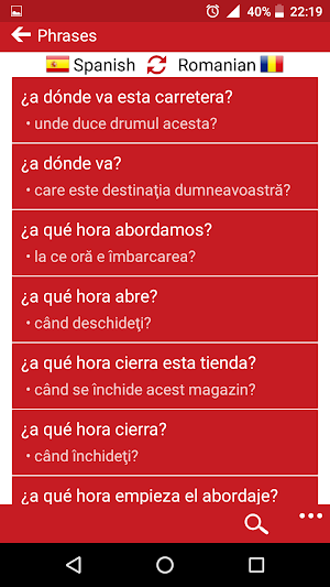 Romanian - Spanish : Dictionary & Education Screenshot 2