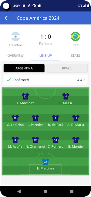 Live Result Copa America 2024 Screenshot 3