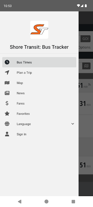 Shore Transit: Bus Tracker Screenshot 1