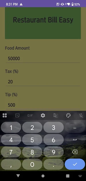 Restaurant Bill Easy Screenshot 2