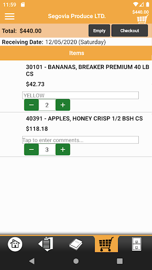 Segovia Produce Checkout App Screenshot 3