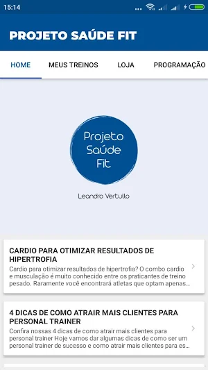 Projeto Saúde Fit Screenshot 1