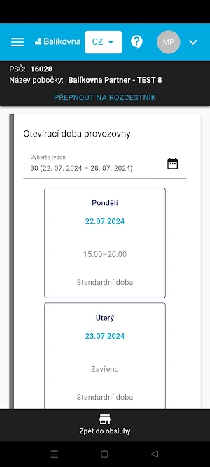 Balíkovna obsluha Screenshot 3