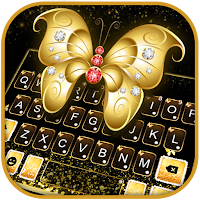 Shine Gold Butterfly Keyboard Background