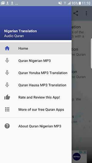 Audio Quran Hausa Translation Screenshot 1